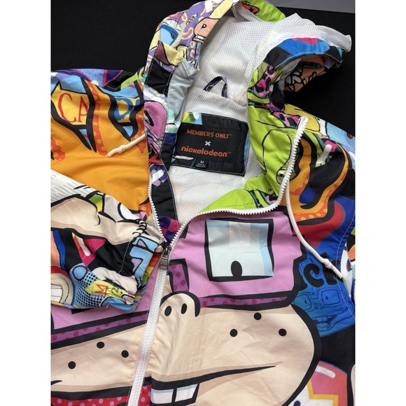 Members Only X Nickelodeon Rugrats Cartoon Hooded Zip Jacket Multicolor Men's M - Picture 3 of 12